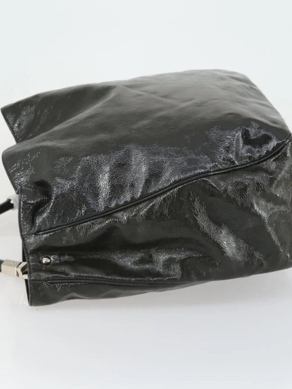 SAINT LAURENT Shoulder Bag Enamel Khaki Silver Auth - Picture 4 of 16